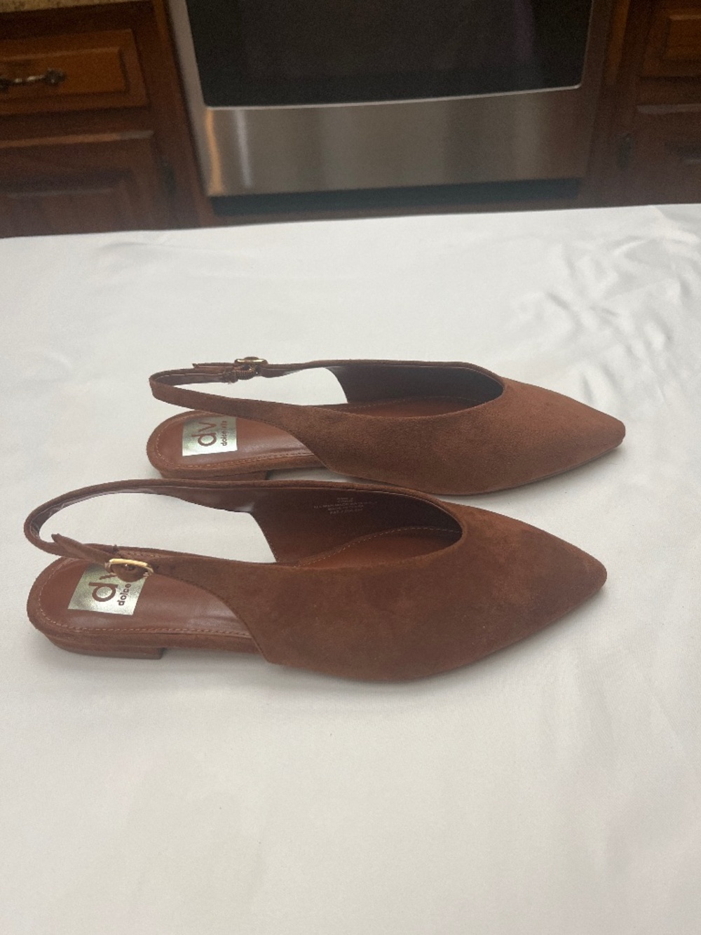 Dolce Vita Brown Suede Slingback Pointed Flats